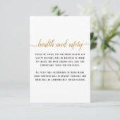 Elegante Zwarte Gouden Script Bruiloft Gezondheid Informatiekaartje (Staand voorkant)