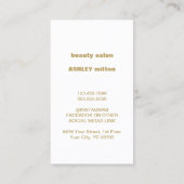 Elegante zwarte grijze strepen Gold Hair Make-up Visitekaartje (Achterkant)