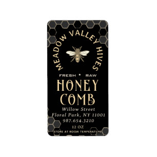Elegante zwarte HONINGRAAT met kam Pattern & Bee Etiket