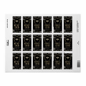 Elegante zwarte HONINGRAAT met kam Pattern & Bee Etiket (Full Sheet)