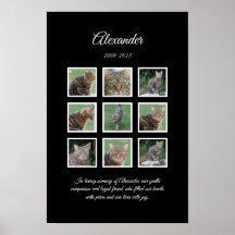 Elegante zwarte huisdierenposter met 9 fotovacatur