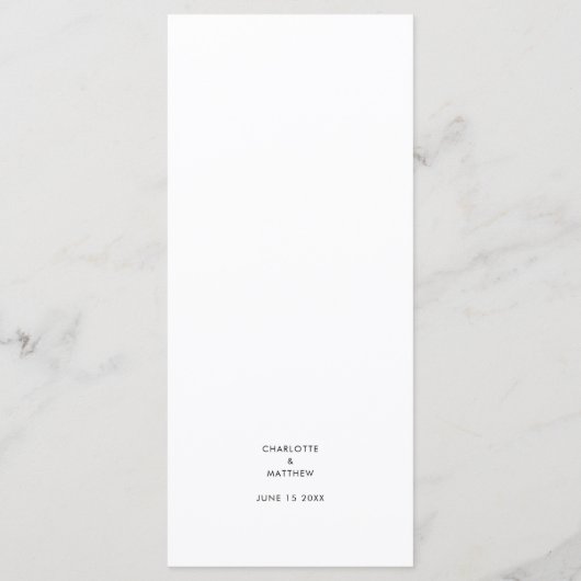 Elegante zwarte kalligrafie Fancy script bruiloft Menu (Achterkant)