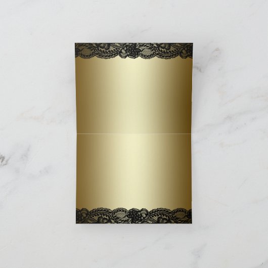 Elegante zwarte kant zwart en goud bedankt (Binnen)