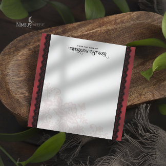 Elegante Zwarte Kanten Bloedrode Vierkante Briefka Notitiekaartje