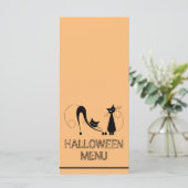 Elegante Zwarte Kat, Halloween Menu (Staand voorkant)