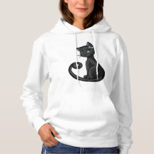 Elegante Zwarte Kat Hoodie – Mystieke & Schattige