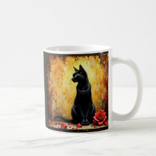 Elegante Zwarte Kat Koffiemok