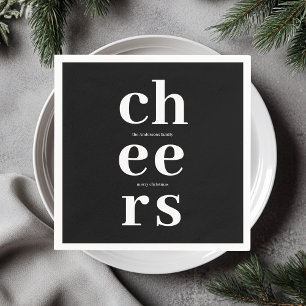 Elegante Zwarte Kerstserviet Klassieke Feestdage Servet