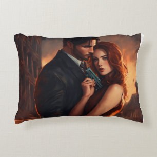 Elegante zwarte kraai familie kuif - Wings Spread" Accent Kussen