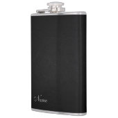 Elegante zwarte leren look gepersonaliseerd heupfles (Links)