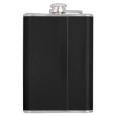 Elegante zwarte leren look gepersonaliseerd heupfles (Achterkant)