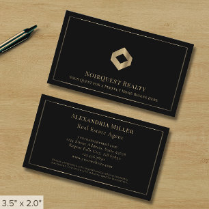 Elegante zwarte luxe Logo Visitekaartje