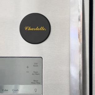 Elegante zwarte magneet met aangepaste naamtekst