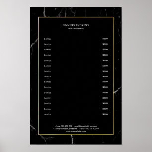 Elegante Zwarte Marmeren Gouden Poster
