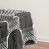 Elegante zwarte midden eeuw mod boog lijnen tafelkleed (Voorbeeld)