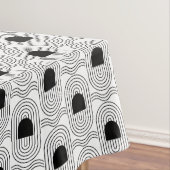 Elegante zwarte midden eeuw mod boog lijnen tafelkleed (Voorbeeld)