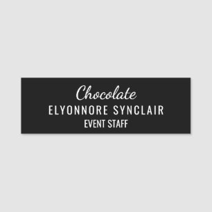 Elegante Zwarte Minimaal Chocolate Evenementen Per Naamplaatje