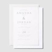 Elegante zwarte minimalistische trouwuitnodiging vellum uitnodigingen (Offset)