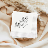 Elegante zwarte Mr en Mrs Custom Wedding Monogram Servet