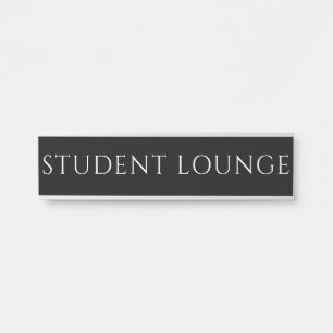 Elegante zwarte naamplaat voor studentenlounge