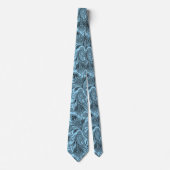 Elegante zwarte Paisley op blauwe achtergrond Stropdas (Voorkant)