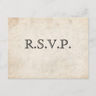 Elegante zwarte perkament RSVP-kaart Uitnodiging Briefkaart