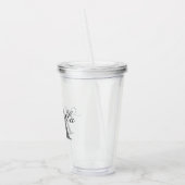 Elegante Zwarte Persoonlijke Monogram Naam Acryl Drinkbeker (Links)