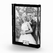 Elegante zwarte rand en initialen bruiloft fotoblokken (Rechts)