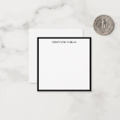 Elegante zwarte rand klassieke kalligrafische gety notitiekaartje (Voorkant / Achterkant in situ)