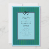 Elegante zwarte rand met strik bruiloft kaart (Voorkant)