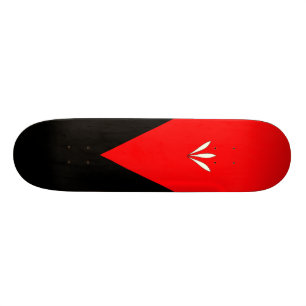 Elegante Zwarte & Rode Driehoek Skateboard