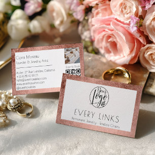 Elegante Zwarte Roze Goud Permanente Sieraden QR C Visitekaartje