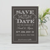 Elegante zwarte Save the Date-aankondiging Save The Date (Staand voorkant)