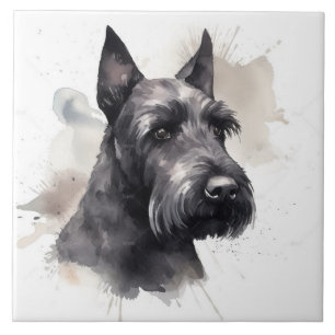Elegante zwarte Schotse Terrier-hond huisdier Tegeltje