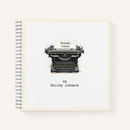 Elegante zwarte  schrijfmachine notitieboek