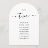 Elegante zwarte script gebogen tafel zithart kaart (Voorkant)