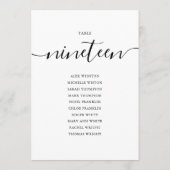 Elegante Zwarte Script Tafel Nummer 19 Stoelenplat Kaart (Achterkant)