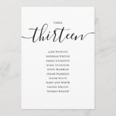 Elegante Zwarte Script Tafelnummer 13 Zitplaatskaa (Voorkant)