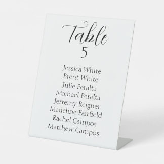 Elegante Zwarte Script Trouw Stoelindeling Tafel Reclamebord Met Voetstuk