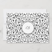 Elegante zwarte sierrand notitiekaartje (Achterkant)