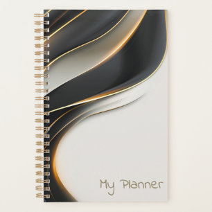 Elegante Zwarte Sluiers Persoonlijk Gemaakt Planner