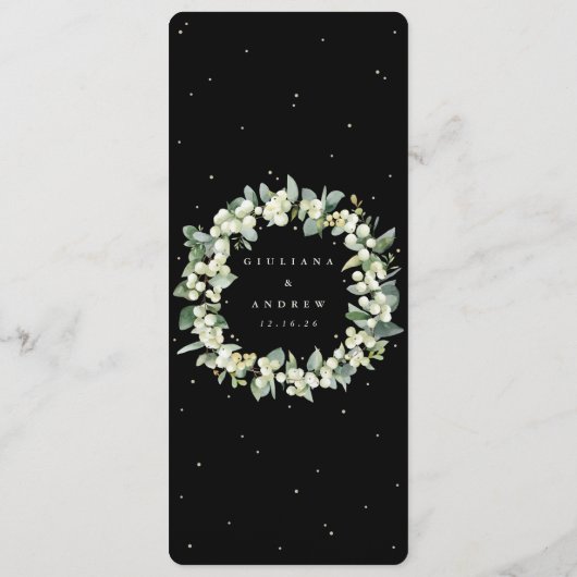 Elegante zwarte sneeuwbes + eucalyptus stengel bru programma (Achterkant)