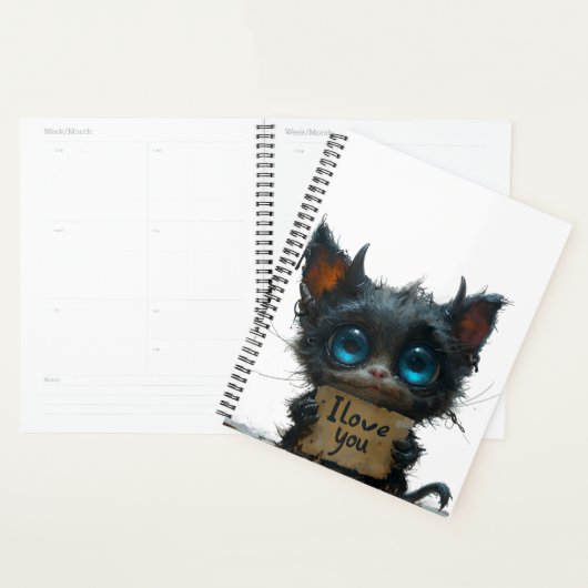 Elegante zwarte spiraalIk hou van je Planner (Display)