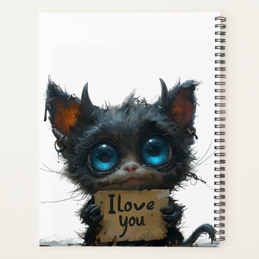 Elegante zwarte spiraalIk hou van je Planner (Achterkant)