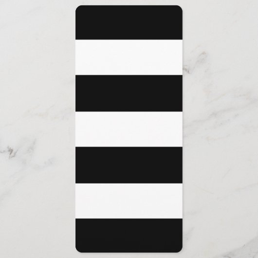 Elegante zwarte strepen bruiloft menu (Achterkant)