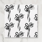 Elegante Zwarte Strik Bruidsdouche Script Bedankt Bedankjes Labels (Achterkant)