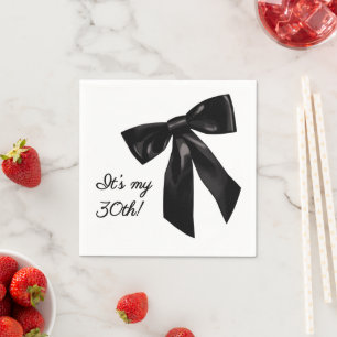 Elegante zwarte strik verjaardagsfeest servetten
