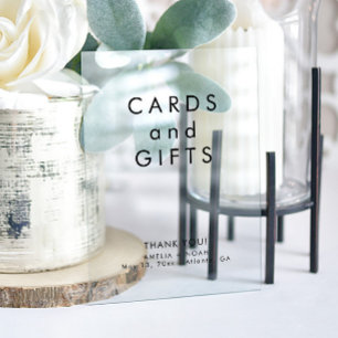 Elegante Zwarte Tekst Kaarten Geschenken Trouwen Acryl Bord