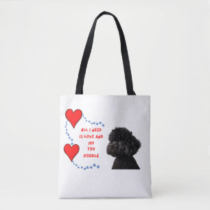 Elegante Zwarte Toy Poodle Tote Bag💕🐾 Draagtas
