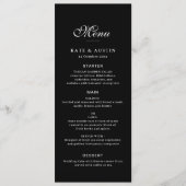 elegante zwarte trouwmenukaart menu (Voorkant)